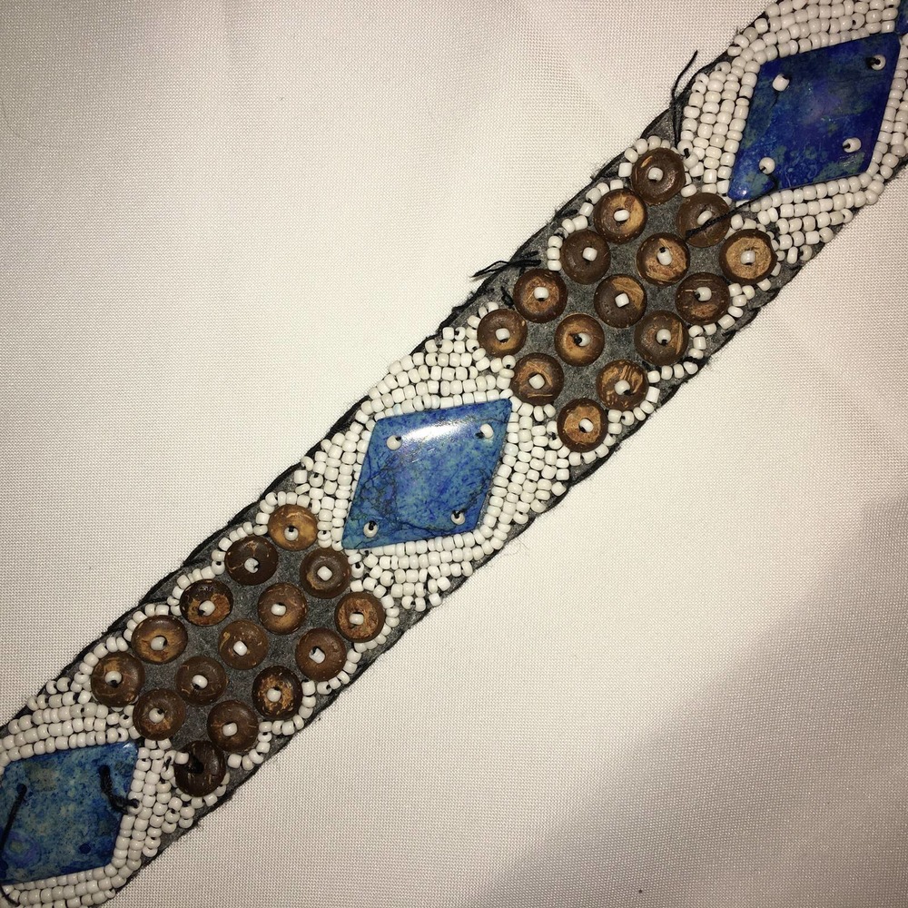 Beautiful Handmade Beaded Tie Shell Belt